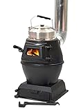 JYJYES Camp Stoves Portable Compact Tent Heater Small Wood Burner with Glass Viewing Window for Heating Cooking Camping Hiking Black