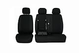 Texmar Seat Covers 2+1 Designed to fit PEUGEOT BOXER 2006 - 2020 RHD BLACK Tailored Fabric 2+1 Seat Covers, Grey,Black
