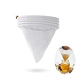 5pcs Bee Honey Filter Bag Mesh Ultra-fine Mesh Strainer Kitchen Nylon Mesh Filter 5 Gal Bucket Filter Honey Filter Bags Apiary Equipment Extraction Tool Suitable For Honey Wine Wax Beer Nut Milk