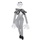 Suffolly Halloween Plush Cuddly Stuffed Toys Halloween Soft Toys for Boys Girls Cute Funny Jack Skellington Plush Toys Nightmare Decorations(B)