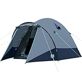TIMBER RIDGE 4 Man Tent Standing Height 190 cm Camping Tent Waterproof with Awning Ventilation Vents Lightweight Family Dome Tent for Outdoor Travel Hiking Garden Festival