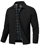 YSENTO Mens Summer Bomber Jackets Lightweight Casual Windbreaker Baseball Sports Cargo Jacket Outwear with Zip Pockets(Black,3XL)