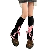 BDSHUNBF 1 Pairs Leg Warmers, Knitted Leg Warmers, Punk Knee High Stockings, Boots Cuff Warmer, Kawaii Harajuku Gyaru Leg Cover, Leg Sleeve for Women Girls（pink）