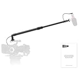 NEEWER Carbon Fiber Microphone Boom Pole, 44-92cm Extendable, Built In 3.5mm TRS Male to Female Cable, NATO Nail, Cold Shoe Mount, 180° Tilt, 500g Max Load Mic Arm for Interviews, Filmmaking, BP01