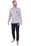 Mens Official Liverpool Football Club Grey Long LFC Pyjamas (X-Large)