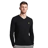 Lyle & Scott Mens Cotton Merino V Neck Sweater - Jet Black - L