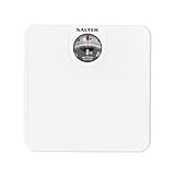 Salter Mechanical Bathroom Scale – Analogue Body Weighing Scale, Classic Fitness Scale, 133kg Capacity, Easy Read Display with Magnifying Lens, Non-Slip Mat, No Batteries Required, White