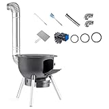 DYUNCZ Wood Burning Stove, Outdoor Wood Stove, Pot Belly Stove for Outdoor Cooking, Wood Burning Camping Stove with Chimney Pipes, Detachable Firewood Stove, for Cooking, BBQ Picnic(58cm)