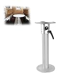 Adjustable Table Pedestal with Labour Saving Handle, 455-740mm Adjustable, 360 Degree Rotatable Aluminum Alloy Table Base Kit for Rv Camper Caravan Boat Yacht Home
