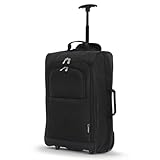 5 Cities 21"/55cm Carry On Lightweight Travel Cabin Approved Trolley Bag with Wheels Suit Case Hand Luggage with 2 Year Warranty