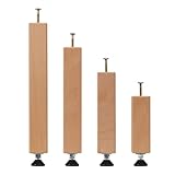 Universal Wooden Adjustable Bed Centre Rail Support Leg/Feet | Adjustable Foot 40mm x 40mm | Choose the height from 155mm to 375mm