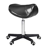 Master Massage Ergonomic Swivel Saddle Rolling Hydraulic Stool in Black for Clinic,spas,Salons,Home,Office