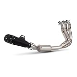 Motorcycle Exhaust Muffler For Triumph For Trident 660 2021-2024 Motorcycle Exhaust Three Layer Carbon Muffler Front Link Pipe Full Set System Modified Slip On(B)