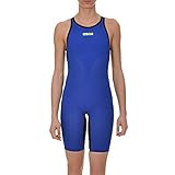 Arena Women's Powerskin Carbon Air Swim Suit-Open Back Swimsuit, Electric Blue/Titanium Blue, 30