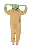 LorranTree Relaxo Yoda Onesie Adult Relax Costume Women's Pyjamas Fancy Dress Halloween Pyjamas Cosplay Jumpsuit Animal Carnival, orange, L