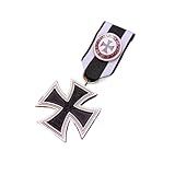 Gold Oak Leaf German Medals Second Class Iron Cross Badge 1914 Medal Commemorative Medal Pendant Accessories(Light Grey)