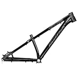 Dirt Jump Bike Frame 26er 27.5er XC/AM Mountain Bike Frame Disc Brake Aluminum Alloy Hardtail Frame Thru Axel 12x142mm(Color:Black)