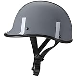 JYDQM Retro Half Shell Motorcycle Helmet Lightweight Open Face Vintage Skull Cap German Style for Men and Women Adults DOT Approved Scooter Moped Cruiser Chopper Vespa(D,XX-Large)