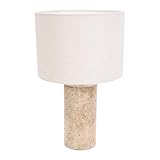 ValueLights | Natural Marble Effect Bedside Table Lamp with Neutral Linen Lampshade Living Room Light | Table Lamps & Home Improvements Essential