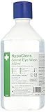 HypaClens Emergency Sterile Saline Solution Eye Wash Bottles Bulk Pack of 10 (500 ml) - 0.9% Sodium Chloride solution