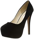 OCHENTA Women's Round Toe Stiletto High Heel Platform Slip On Pumps Black Asian Size 46 - UK B(M) 10.5