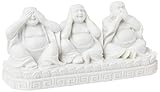 Something Different Wholesale Unique White Enlightening Trio Buddhas - 6cm x 12.5cm - See, Speak, Hear No Evil Buddhas Resin Design - Perfect for Home Decor