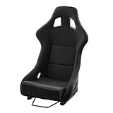 VEVOR Racing Seat, 1 Set, Integrated Racing Cockpit with Double-Lock Slider & High-Resilience Foam, Comfortable Racing Chair with Soft Velour Fabric & Q235B Slider, Fit for Racing Cars & Go-Karts
