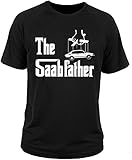Cool Tee Shirt T Shirt T-Shirt Car Saab 900 | Turbo Aero 9-3 9-5 The Saabfather Black L