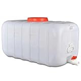 JIESOO Thick Plastic Water Tank, Emergency Water Barrel with Spigot, Outdoor Hiking Hurricane Emergency Tank (50L)
