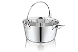Penguin Home Jam Pan & Maslin Pan, 8.5 Litre Stainless Steel, Lockable Handle & Induction Safe, Suitable for All Hobs, Suitable for Dishwasher, Fridge & Freezer, Diameter 30.5 cm