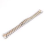 HURDHSCNF 20mm 316L Stainless Steel Solid Curved End Screw Links Replacement Wrist Watch Band Bracelet Strap For Rolex President (All Gold,20MM)