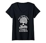 Womens Hobbs Family Reunion Back Together Again For All V-Neck T-Shirt