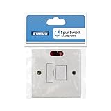 STATUS Fused Spur Switch | 13amp Fused Switch | Single White Plastic with Light Indicator | S13AFSSWNB4