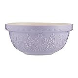 Mason Cash in The Meadow Mixing Bowl 24cm | 2 Litre Earthenware Bowl with Embossed Floral Design – Ideal for Dough, Pastry, Cake & Cookie Mixes | Dishwasher Safe