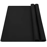 wellhouse 23.6" by 15.7" Extra Large Mulitpurpose Silicone Nonstick Pastry Mat Countertop Protector Heat Resistant Nonskid Table Mat Set of 2(Black)