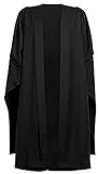 Ashington Ceremonial Gowns Masters Gown - Fully Fluted Authentic Twill Weave Material Traditional Academic Regalia Extra Small
