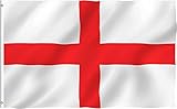 SHATCHI Large 5 x 3FT (150x90Cm) England Flag St George's Cross Red White English National Flag Polyester Fabric Brass Eyelets for Football World Cup Rugby Supporter