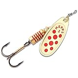 Mepps Comet Decoree Spinner/Lure Sizes 0-4 Silver w/Red/Blue Dot, Gold w/Red/Blue Dot Trout Salmon Perch Pike Coarse Game Fishing (Gold w/Red Dot Size 4)