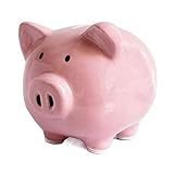 Piggy Bank,Child to Cherish Ceramic Pig Money Piggy Banks for Boys Girls Kids (Pink, M)