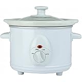 STATUS Austin Round Slow Cooker – 1.5 Litre, 120 W, White, Two Heat Settings, Removable Non‑Stick Ceramic Bowl (AUSTIN1PKB4)