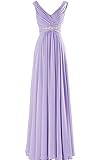 Lecureler V-Neck Ruching Prom Bridesmaid Lilac Size 12