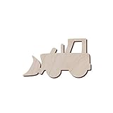 Set of 10 Wooden Bulldozer for Crafts and Decorations - Tonka Bulldozer - Dozer Shape - Bulldozer Dog Tag 5x2.8 inches