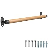 SELEWARE 36'' Staircase Handrail Kit Decking Handrail Wood Handrail Stairs Indoor Outdoor Attic Railings for The Elderly, Corridor Support Rods