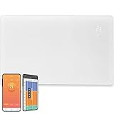 Vitra Glass WiFi Electric Panel Heater, Wall Mounted. Smart Convector Radiator With Timer & Thermostat, Splash Proof, Voice Control (2000W, White)