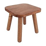 ASelected Small Wooden Stool - 24Cm Square, Solid Wood, Removable Foot Rest - Portable for Kids & Adults, Living Room, Bathroom, Kitchen, Office, Garden, Fishing