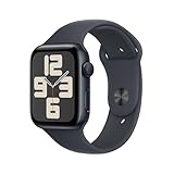 Apple Watch SE (2nd Gen) GPS 44mm Smartwatch with Midnight Aluminium Case with Midnight Sport Band - M/L. Fitness and Sleep Trackers, Crash Detection, Heart Rate Monitor, Retina Display