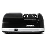 Salter Electric Knife Sharpener - Two Stage Sharpening System, Diamond Coated Kitchen Knife & Blade Sharpener, Easy Clean, Removable Magnet Catches Shavings, Non-Slip Feet, Alternative Whetstone Tool