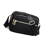 Crossbody Bag for Women, Multi Pocket Crossbody Bag, Ladies Lightweight Handbag Bag, Waterproof Shoulder Bag for Women, Large Capacity Handbag for Shopping Travel Work Daily, Black