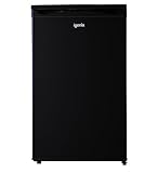 Igenix IG255B Freestanding Under Counter Larder Fridge with 2 Adjustable Glass Shelves, 1 Salad Drawer with Shelf On Top, Reversible Door, 131 Litre Capacity, 55 cm Wide, Black