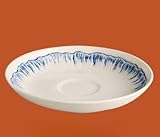 Hartley Greens Leeds Pottery Blue Shell Edge Saucer